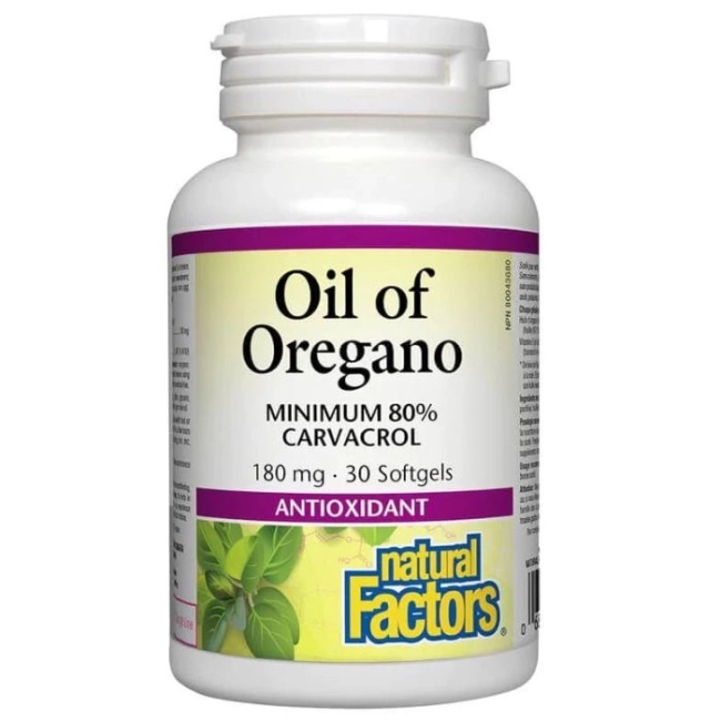 Natural Factors Oil of Oregano Organic/ Риган (масло) 180 mg x 30 софтгел капсули