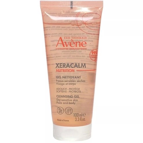 Avene Xeracalm Nutrition Почистващ гел за лице и тяло за чувствителна и суха кожа 100мл