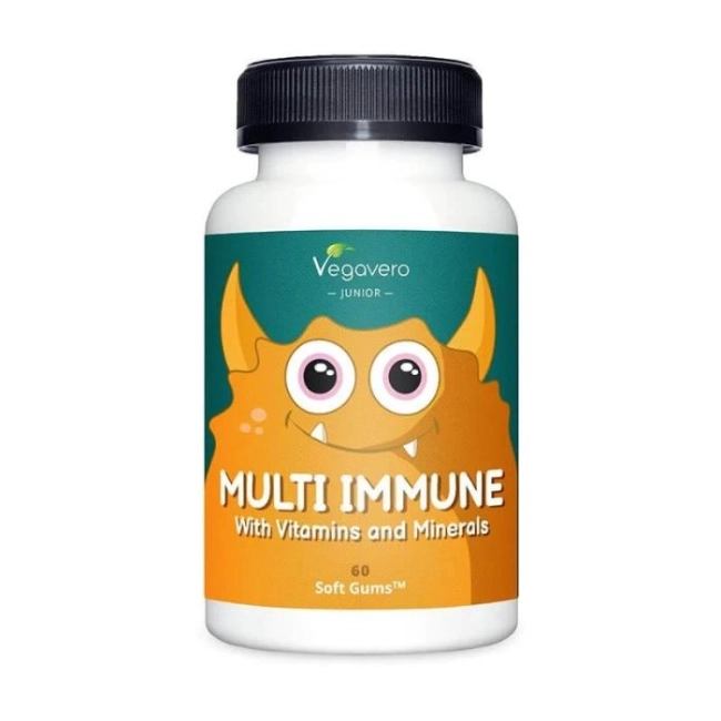 Vegavero Multi Immune with Vitamins and Minerals - Мултиимун витамини и минерали за деца, 60 желирани таблетки