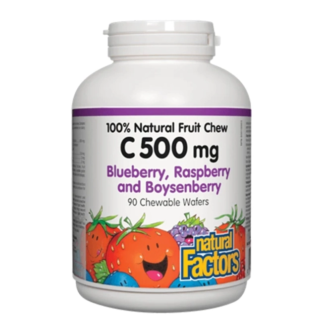Natural Factors Vitamin C/ Витамин С 500 mg х 90 дъвчащи таблетки с вкус на горски плодове