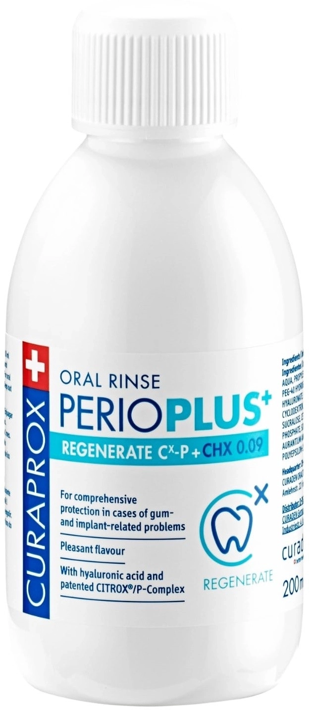 Curaprox Perio Plus Regenerate CHX 0.09% Вода за уста 200 мл