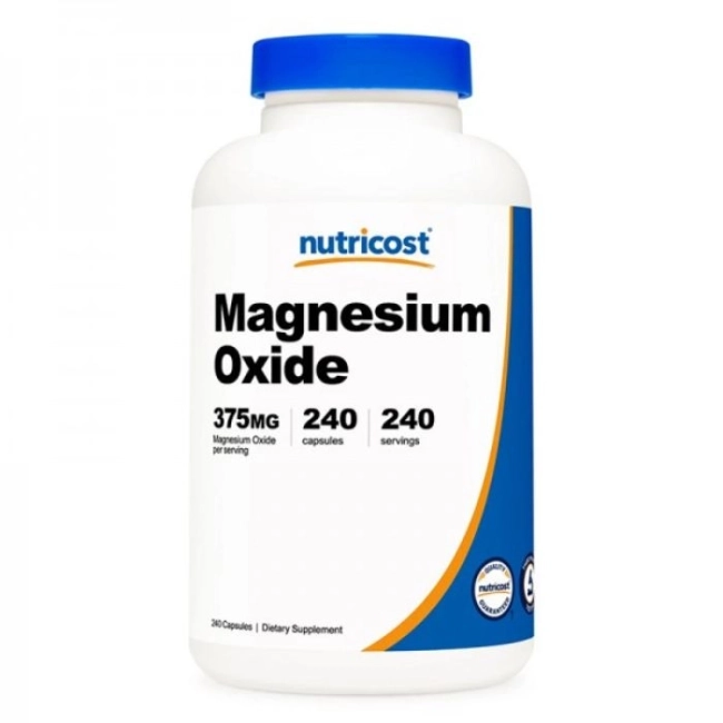 Nutricost Мускулна, нервна и отделителна система - Магнезий оксид, 375 mg x 240 капсули