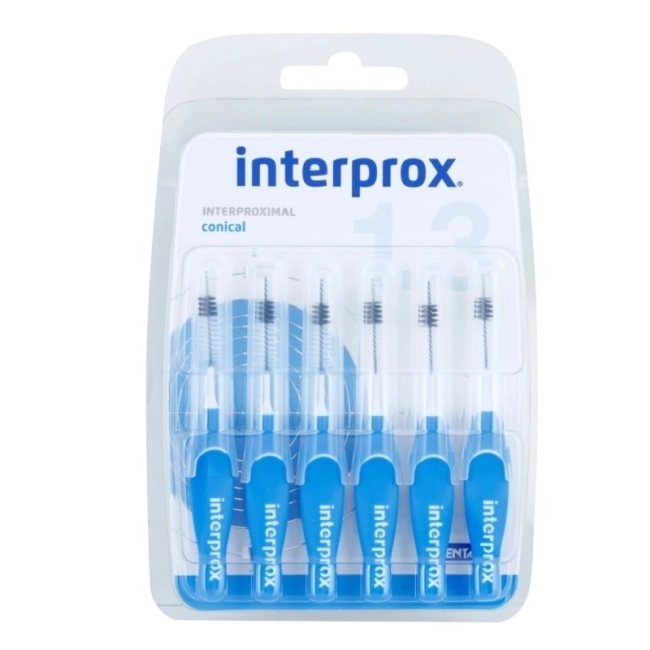 INTERPROX 4G интердентални четки за зъби конични 1.3mm 6 бр. блистер Dentaid