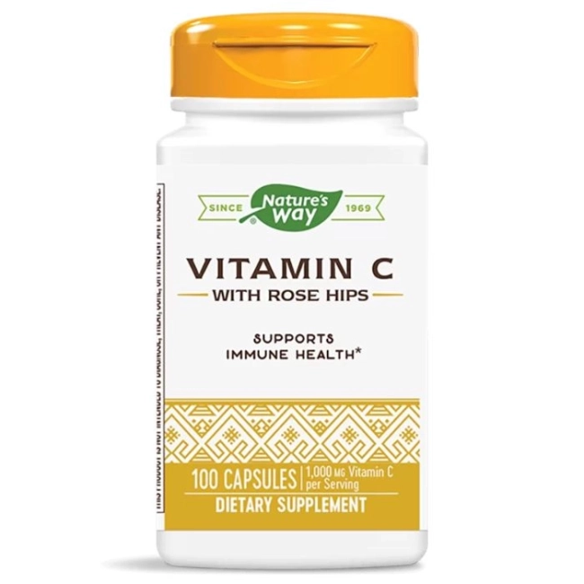 Nature’s Way Витамин C и шипка - Антиоксидант и имуностимулатор, 500 mg, 100 капсули