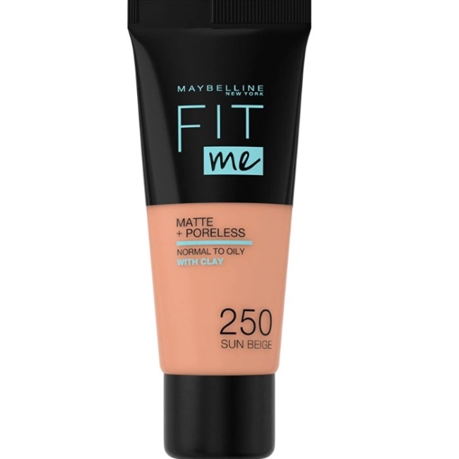 MAYBELLINE NEW YORK FIT ME MATTE Фон дьо тен 250 SUN BEIGE, 30 мл.