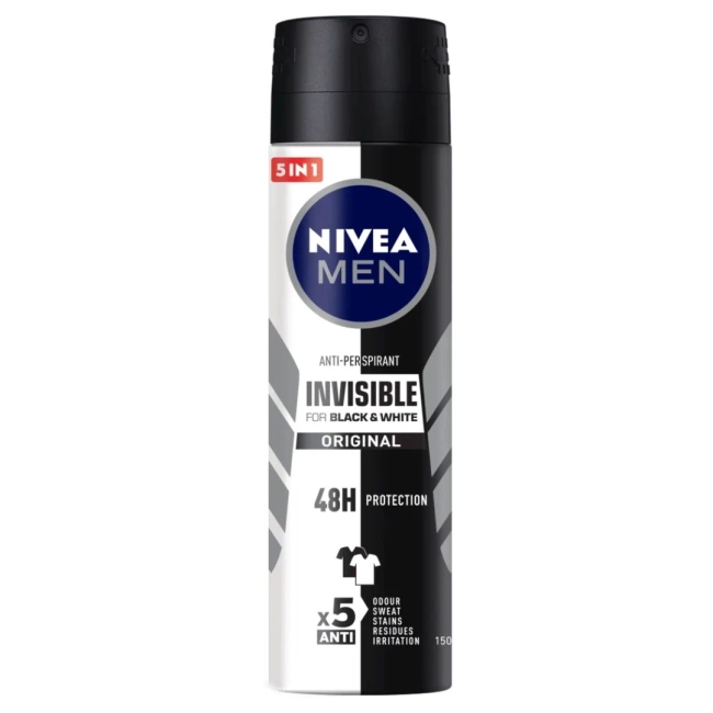 NIVEA MAN Дезодорант Black&White Invisible, 150 ml