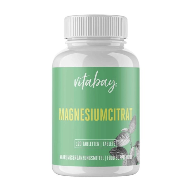 Vitabay Магнезий цитрат - мускулна и сърдечна функция, 200 mg, 120 таблетки