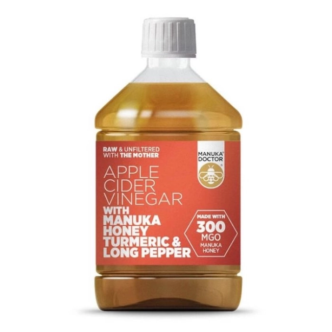 Manuka Doctor Ябълков оцет с мед от манука (MGO 300), куркума и дълъг пипер - Apple Cider Vinegar with Manuka Honey Turmeric & Long Pepper