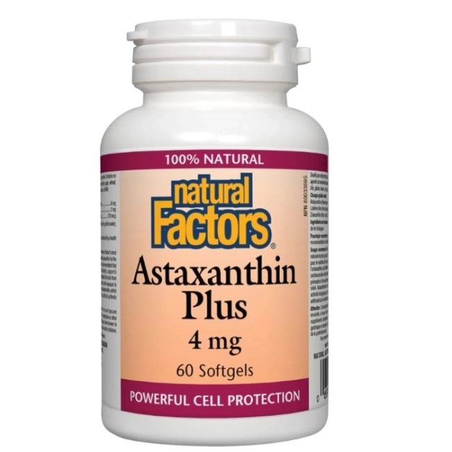 Natural Factors Astaxanthin Plus/ Астаксантин + Лутеин и Зеаксантин 4 mg х 60 софтгел капсули