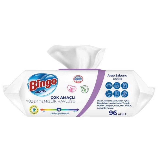 Bingo Универсални почистващи мокри кърпи Лавандула 96 броя