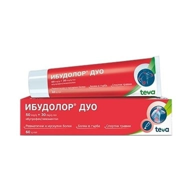 Teva Ибудолор Дуо Гел при ревматични и мускулни болки, болки в гърба, спортни травми, невралгии 60 гр 