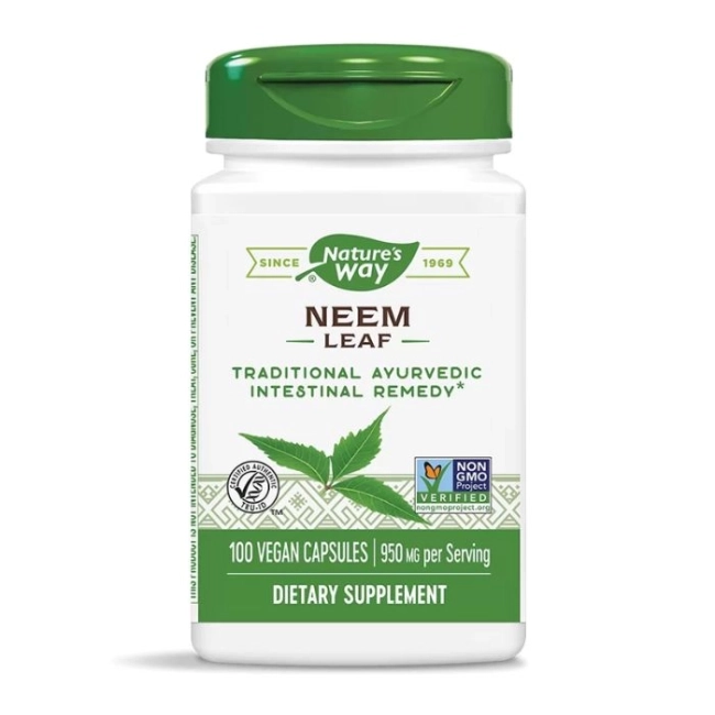 Nature’s Way Нийм – аюрведична билка за здрав стомах - При язва и киселини, 475 mg, 100 капсули