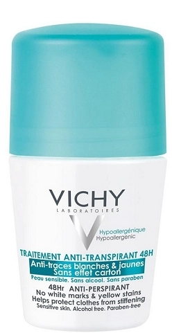 Vichy Рол-он дезодорант против изпотяване 48 часа без бели следи 50 мл