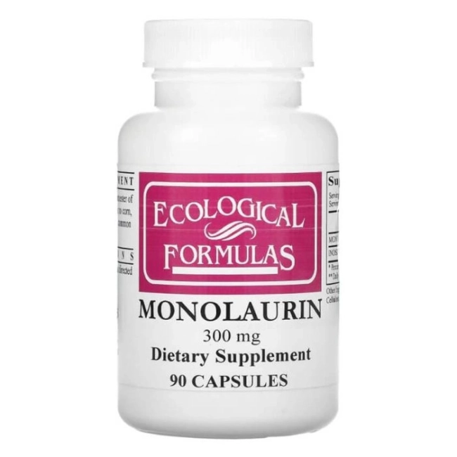 Ecological Formulas Монолаурин - Имунитет, защита от инфекции, енергия, 300 mg, 90 капсули
