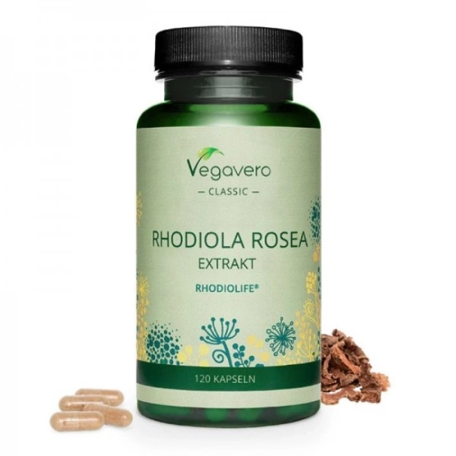 Vegavero Стрес и добро настроение - Златен корен (Rodiola), 120 капсули