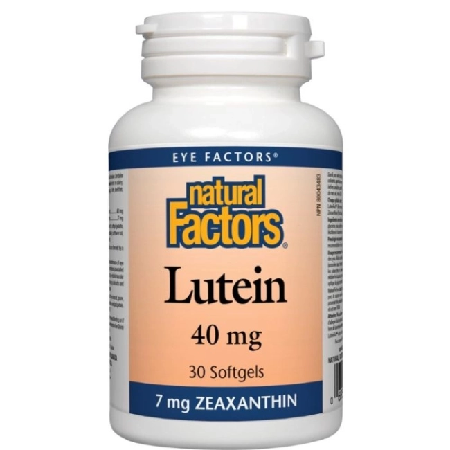 Natural Factors Lutein / Лутеин 40 mg + Зеаксантин х 30 софтгел капсули