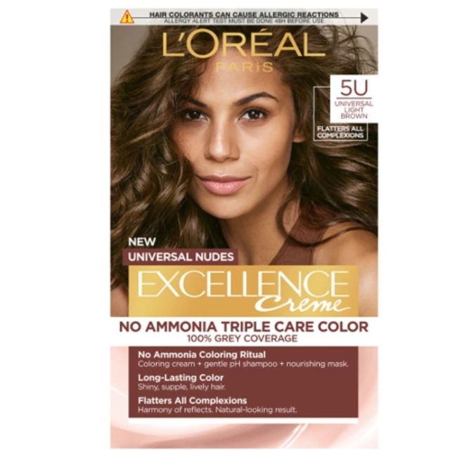 L’Oreal Excellence Universal Nudes Безамонячна боя за коса цвят 5U Light Brown