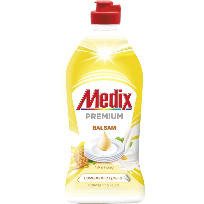 Medix Premium Balsam Milk & Honey Концентриран балсам за измиване на съдове 415 мл