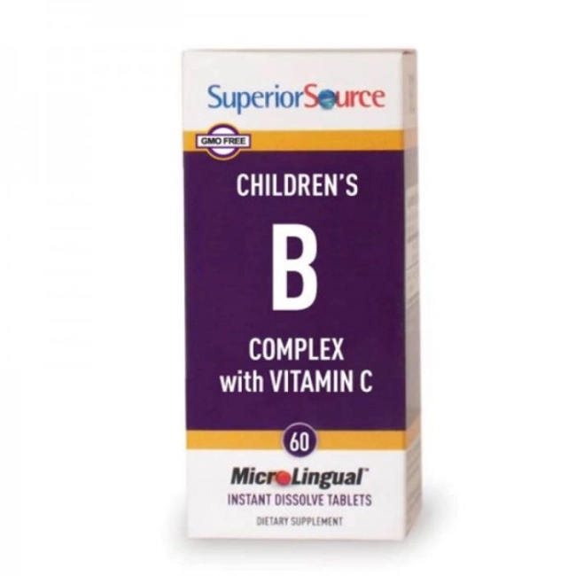 Superior Source Витамин В-Комплекс + С за деца, 60 сублингвални таблетки