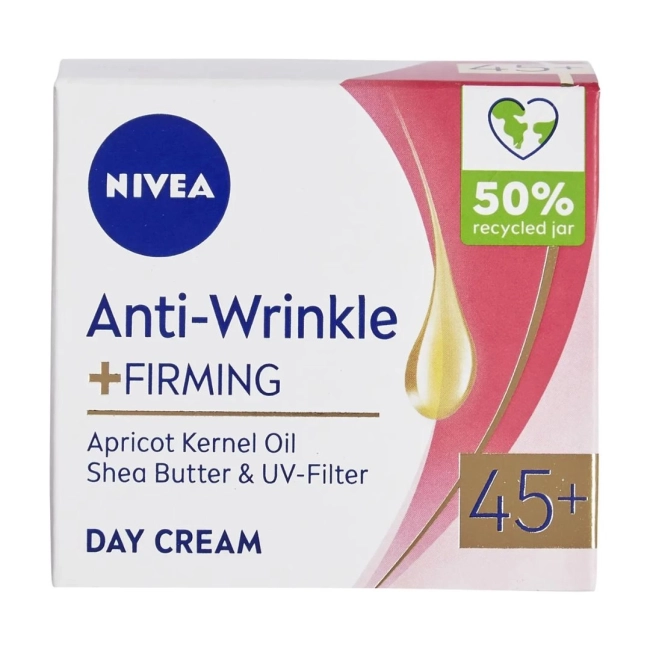 NIVEA Anti-Wrinkle Firming Стягащ дневен крем против бръчки 45+, 50 мл