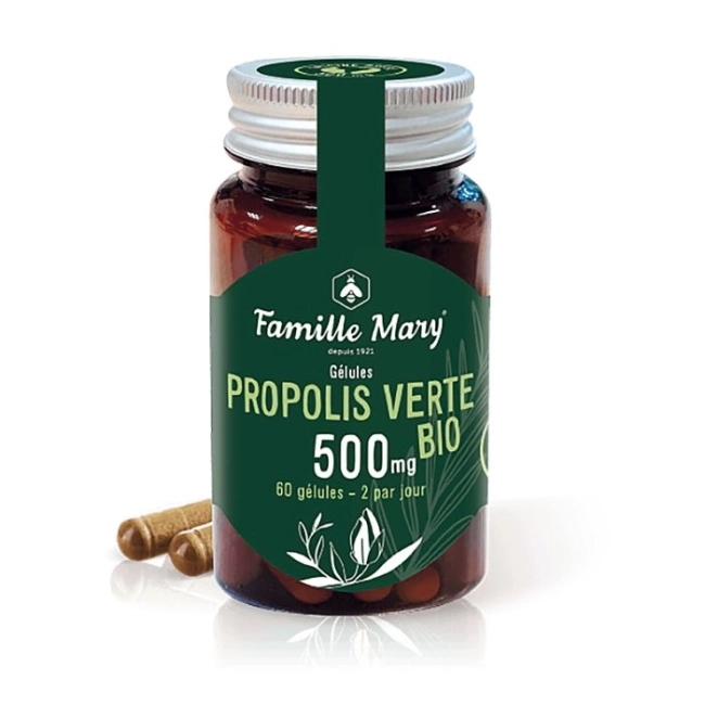 Famille Mary Био зелен прополис 500 mg, 60 капсули
