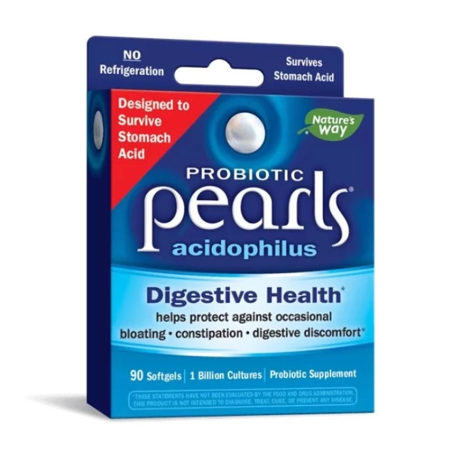 Nature’s Way Pearls® Probiotic/ Пърлс® Пробиотик, 1 млрд. активни пробиотици x 90 софтгел капсули