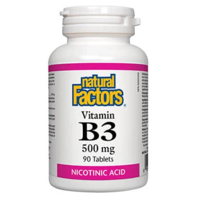 Natural Factors Vitamin B3/ Витамин В3 (никотинова киселина) 500 mg х 90 таблетки