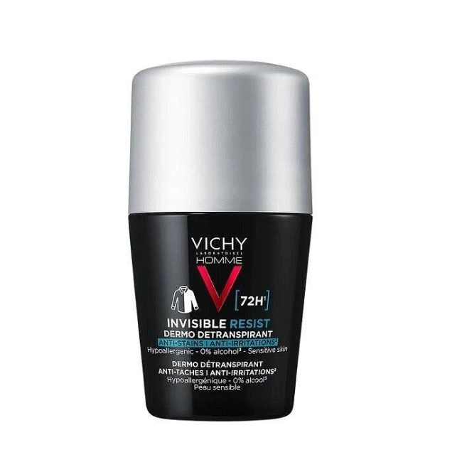 Vichy Homme Дезодорант рол-он с до 72 часа ефект против изпотяване, петна и раздразнения 50 мл