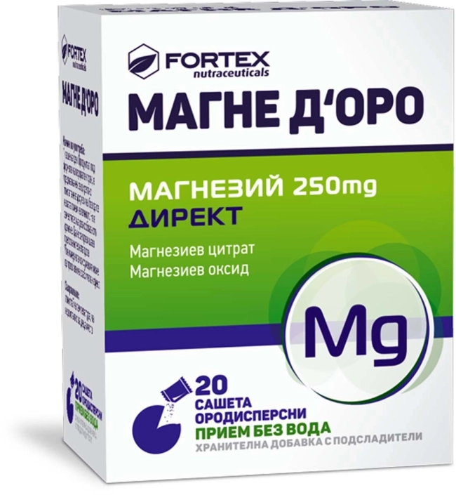 Fortex Магне Д'оро Магнезий 250 мг Директ 20 сашета