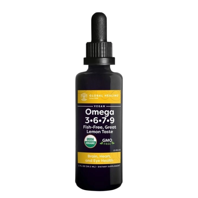 Global Healing Сърдечна и мозъчна дейност - Веган Омега 3,6,7,9- капки х 59.2 ml