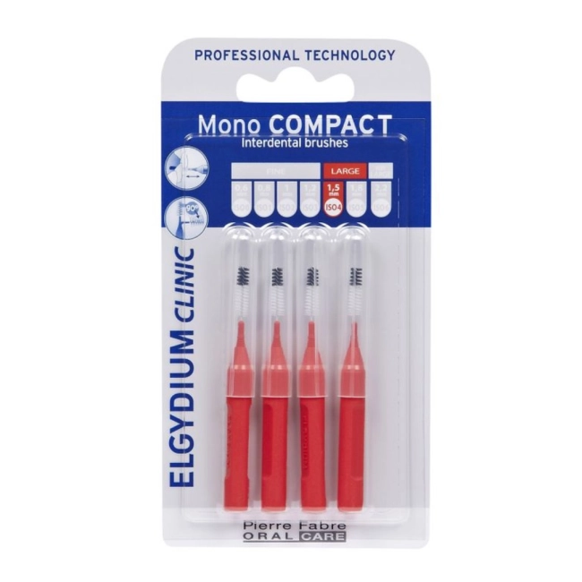 Elgydium Clinic Mono Compact Интердентални четки цвят червен 1.5 mm 4 бр.