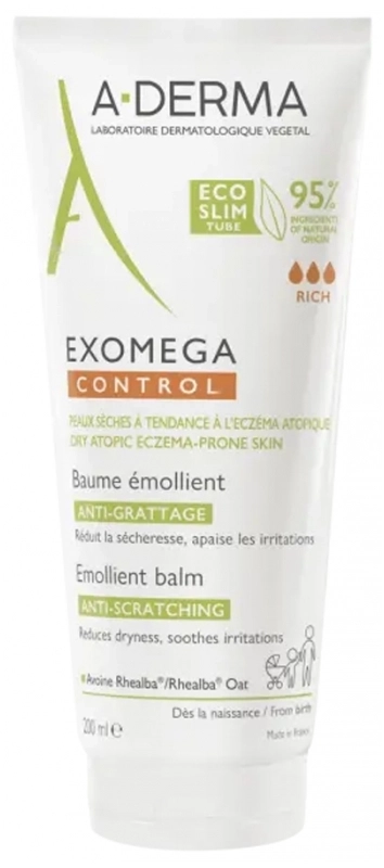 A-Derma Exomega Control Емолиентен балсам за суха и атопична кожа 200 мл