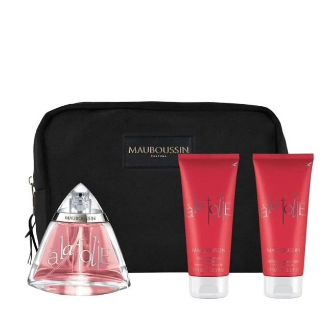 Mauboussin A La Folie Комплект за Жени - EDP 100 ml+ лосион за тяло 100 ml + душ гел 100 ml + чанта