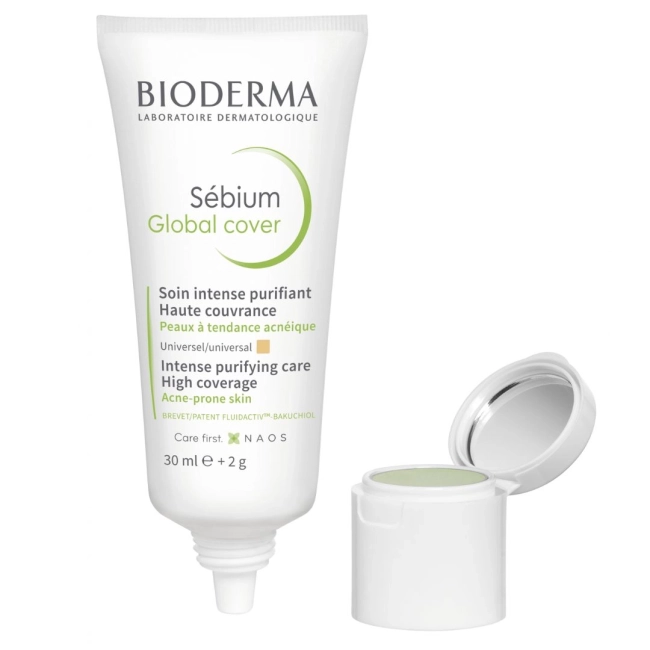 Bioderma Sebium Global Cover Интензивен тониран крем за лице за проблемна и акнеична кожа 30 мл