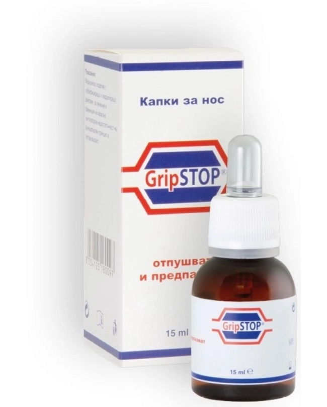 ГРИП СТОП КАПКИ ЗА НОС 15МЛ