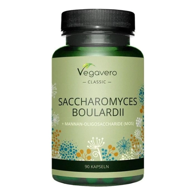 Vegavero Saccharomyces Boulardii + Mannan-Oligosaccharide (MOS) / Сахаромицес боларди + Мананови олигозахариди, 120 капсули, 100% Vegan