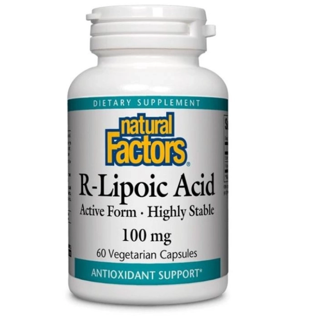 Natural Factors R-Alpha-Lipoic Acid/ Алфа-липоева киселина (R-форма) 100 mg x 60 капсули