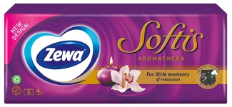 Zewa SOFTIS AROMATHERA Носни кърпи 4 пласта 10 броя пакет