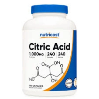 Nutricost Алкално-киселинен баланс - Лимонена киселина, 240 капсули