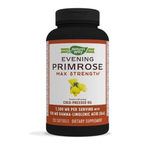 Nature’s Way Вечерна иглика (масло) –  висока концентрация - Хормонален баланс – Evening Primrose Max Strength 1300 mg, 120 софтгел капсули