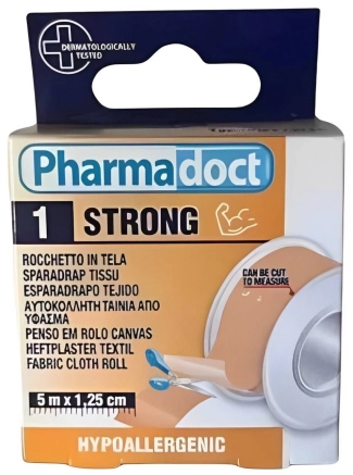 Pharmadoct Хипоалергенен лейкопласт текстил Stong 5 м х 1,25 см