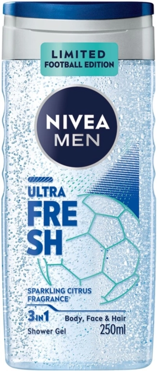 Nivea MEN Ultra Fresh Душ гел за лице, коса и тяло 250 мл 