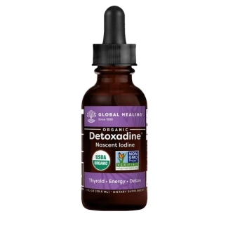 Global Healing Сертифициран органичен атомен йод - За здрава щитовидна жлеза, 29,6 ml