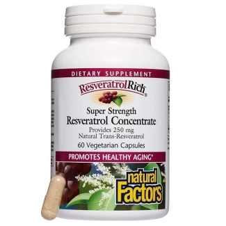 Natural Factors ResveratrolRich® Resveratrol Concentrate/ Ресвератрол супер концентрат 500 mg х 60 капсули