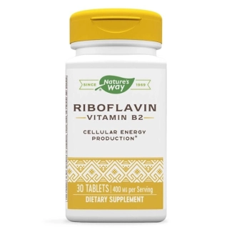 Nature’s Way Витамин В2 (рибофлавин) - Клетъчна енергия, тонус и зрение, 400 mg, 30 таблетки