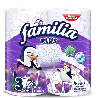Familia 3-пластова тоалетна хартия Magic Flowers 4 бр.