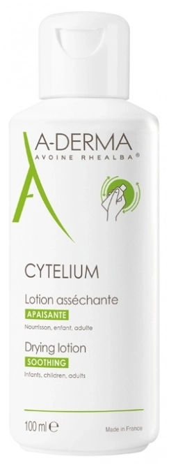 A-Derma Cytelium Подсушаващ лосион за подмокрящи кожни раздразнения на лицето и тялото 100 мл