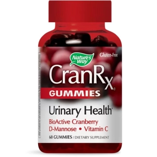Nature’s Way CranRx® – при упорити уроинфекции - Биоактивна червена боровинка (концентрат) &amp; Д-маноза, 60 желирани таблетки