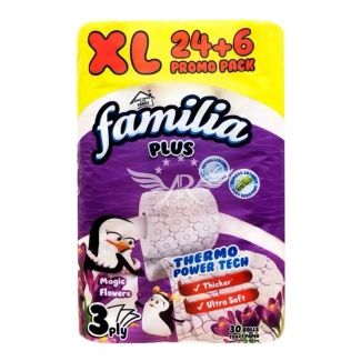 Familia 3-пластова тоалетна хартия Magic Flowers XL 24+6 бр.