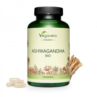Vegavero Ashwagandha BIO / Био Ашваганда 180 капсули, 100% Vegan